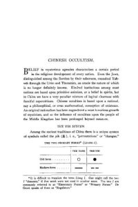 CHINESE OCCULTISM by Paul Carus - 1905