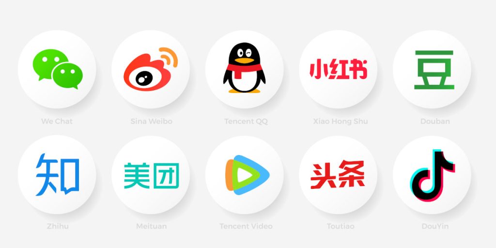 Chinese Social Media logos