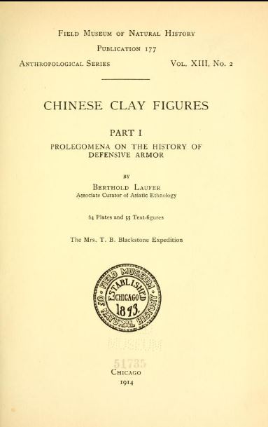 Chinese clay figures by Berthold Laufer -1914