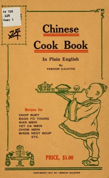 Chinese cook book by Vernon Galster - 1917