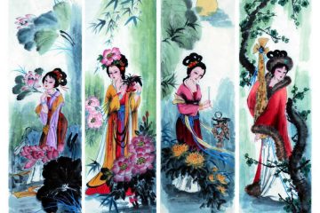 A long time ago, in ancient China, there were four beautiful women who are now known as the "Four Great Beauties" 四大美女 (Sì Dà Meĭnǚ). They were said to be the most beautiful ladies in ancient China. Each of them has been the source of an expression used to describe someone of remarkable beauty.